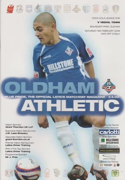 Oldham Athletic v Yeovil Town 16-Feb-2008