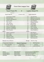 Yeovil Town v Leyton Orient 05-Mar-2005