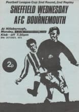 Sheffield Wednesday v AFC Bournemouth 29-Oct-1973