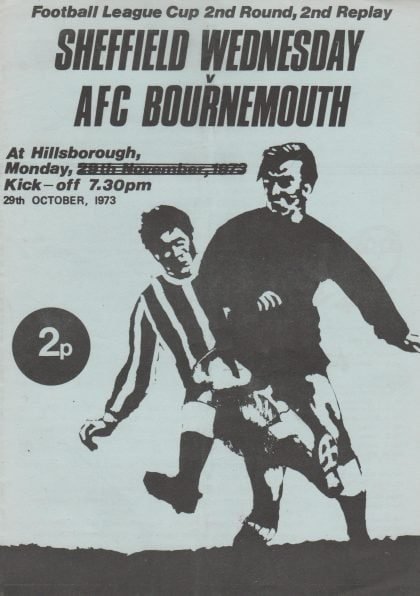 Sheffield Wednesday v AFC Bournemouth 29-Oct-1973