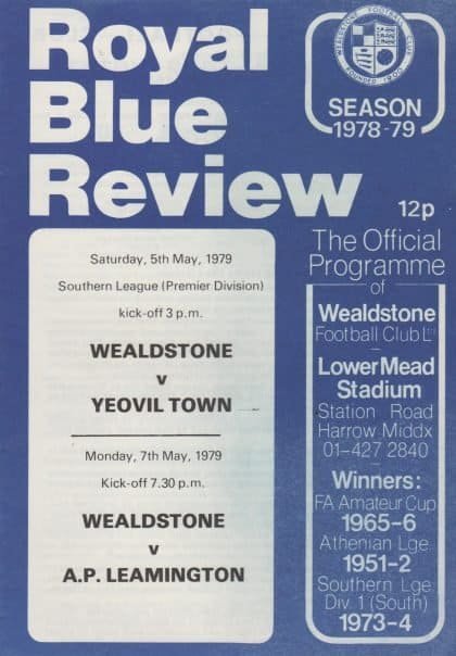 Wealdstone v AP Leamington  07-May-1979