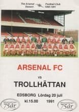 Trollhättan v Arsenal 20-Jul-1991