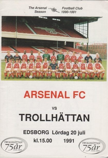 Trollhättan v Arsenal  20-Jul-1991