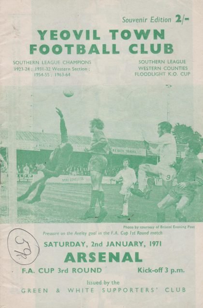 Yeovil Town v Arsenal 02-Jan-1971