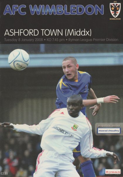 AFC Wimbledon v Ashford Town (Middlesex)  08-Jan-2008