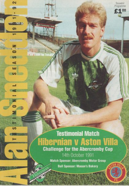 Hibernian v Aston Villa  14-Oct-1991