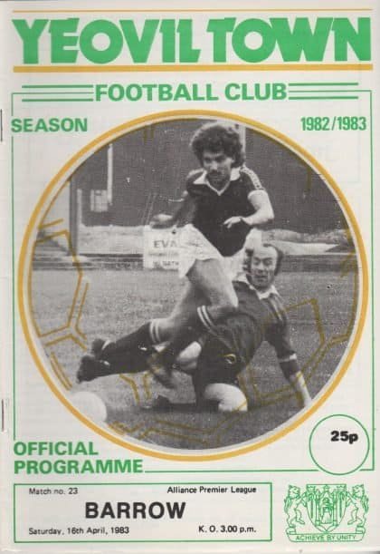 Yeovil Town v Barrow 16-Apr-1983