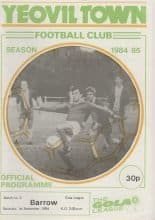Yeovil Town v Barrow 01-Sep-1984