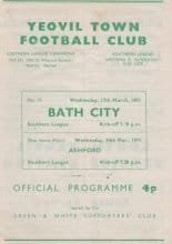 Yeovil Town v Bath City  17-Mar-1971