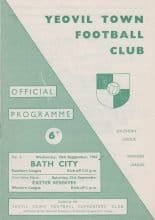 Yeovil Town v Bath City 18-Sep-1963