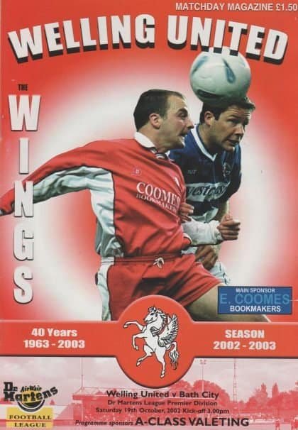 Welling United v Bath City  19-Oct-2002