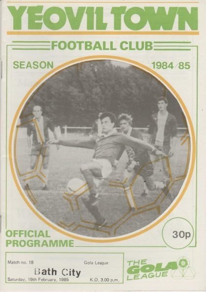 Yeovil Town v Bath City 19-Feb-1985