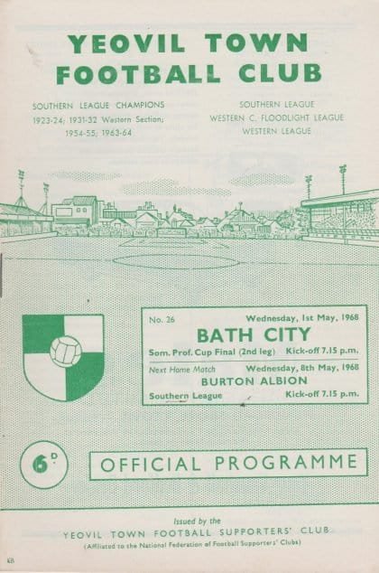 Yeovil Town v Bath City 01-May-1968