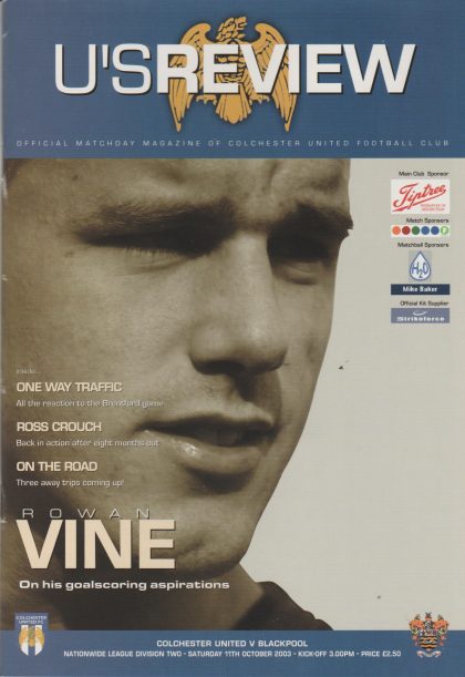 Colchester United v Blackpool  11-Oct-2003