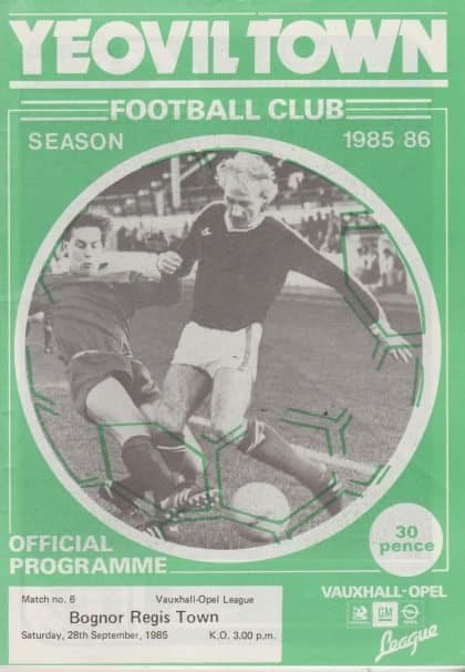 Yeovil Town v Bognor Regis Town 28-Sep-1985