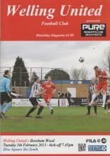 Welling United v Boreham Wood  05-Feb-2013
