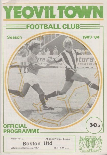 Yeovil Town v Boston United 31-Mar-1984