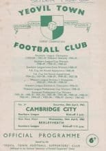 Yeovil Town v Cambridge City 20-Apr-1963