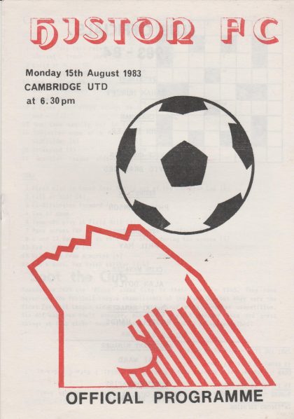 Histon v Cambridge United 15-Aug-1983