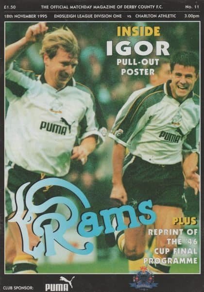 Derby County v Charlton Athletic 18-Nov-1995