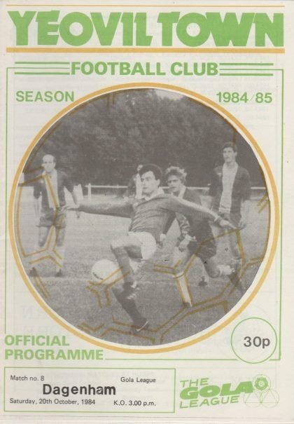 Yeovil Town v Dagenham  20-Oct-1984