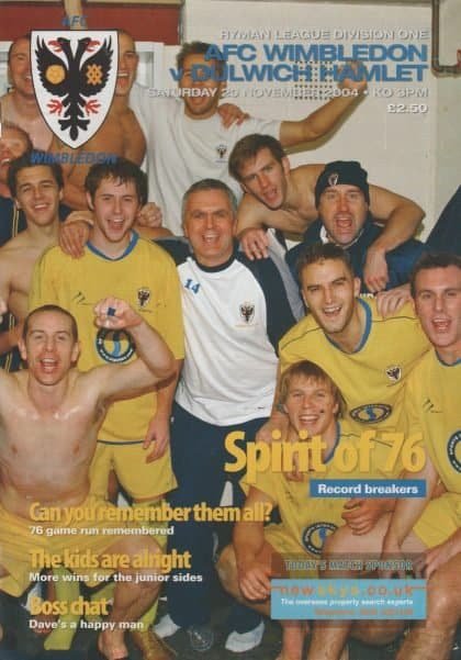 AFC Wimbledon v Dulwich Hamlet 20-Nov-2004