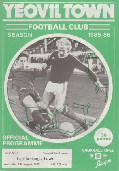 Yeovil Town v Farnborough Town 28-Aug-1985