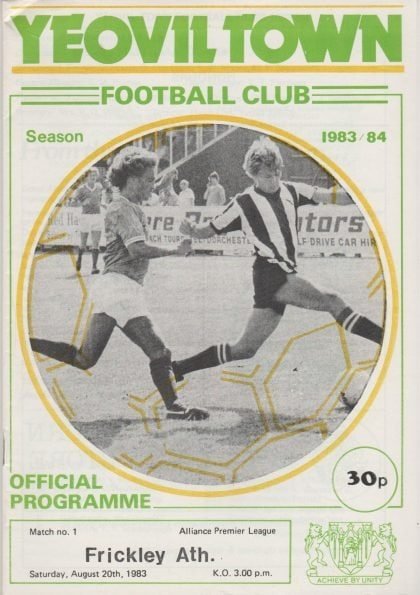 Yeovil Town v Frickley Athletic  20-Aug-1983