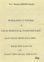Welling United v Gravesend & Northfleet  28-Jul-2001