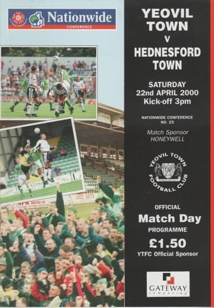 Yeovil Town v Hednesford Town  22-Apr-2000