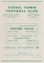 Yeovil Town v Hereford United 04-Mar-1970