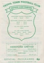 Yeovil Town v Hereford United  08-Sep-1971