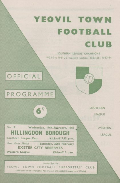 Yeovil Town v Hillingdon Borough 17-Feb-1965