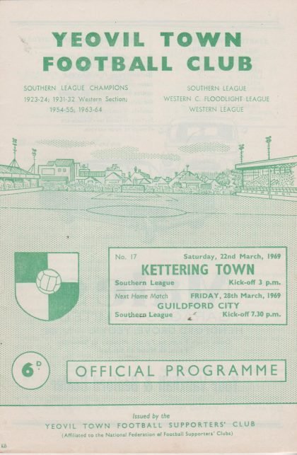 Yeovil Town v Kettering Town 22-Mar-1969