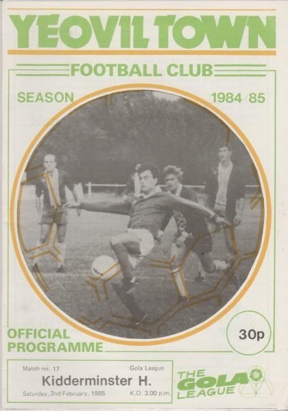 Yeovil Town v Kidderminster Harriers 02-Feb-1985
