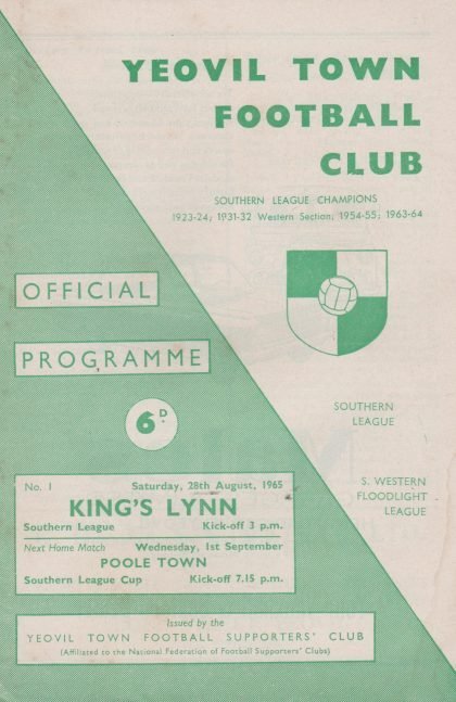 Yeovil Town v King's Lynn 28-Aug-1965