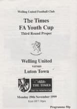 Welling United v Luton Town  29-Nov-1999