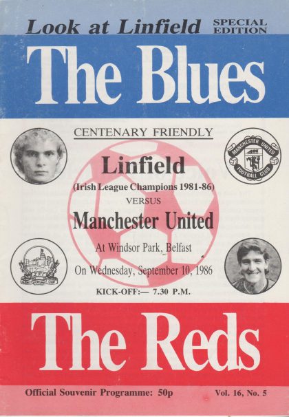 Linfield v Manchester United 10-Sep-1986