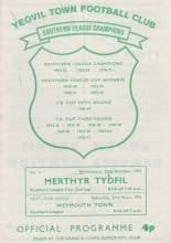 Yeovil Town v Merthyr Tydfil  20-Oct-1971