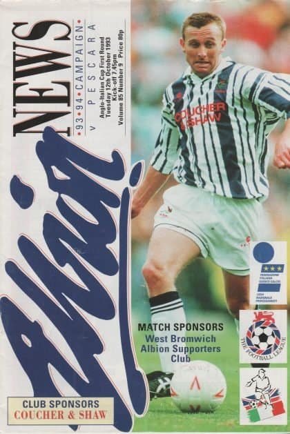 West Bromwich Albion v Pescara  12-Oct-1993
