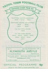 Yeovil Town v Plymouth Argyle 09-Dec-1972