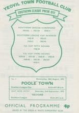 Yeovil Town v Poole Town 30-Aug-1972