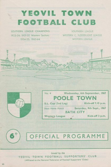 Yeovil Town v Poole Town 06-Sep-1967