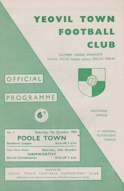 Yeovil Town v Poole Town 09-Oct-1965
