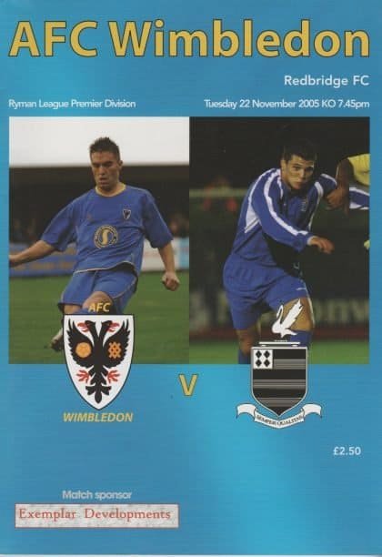 AFC Wimbledon v Redbridge  22-Nov-2005