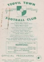 Yeovil Town v Romford 29-Sep-1962