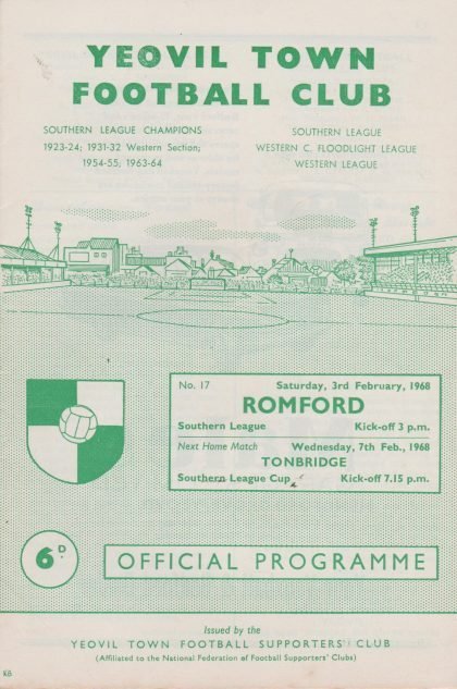 Yeovil Town v Romford 03-Feb-1968