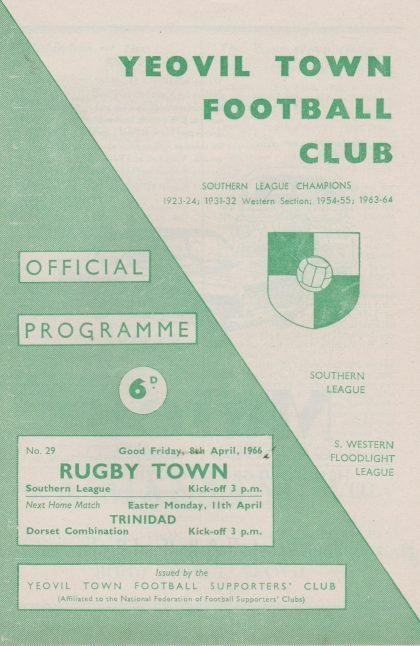 Yeovil Town v Rugby Town    08-Apr-1966