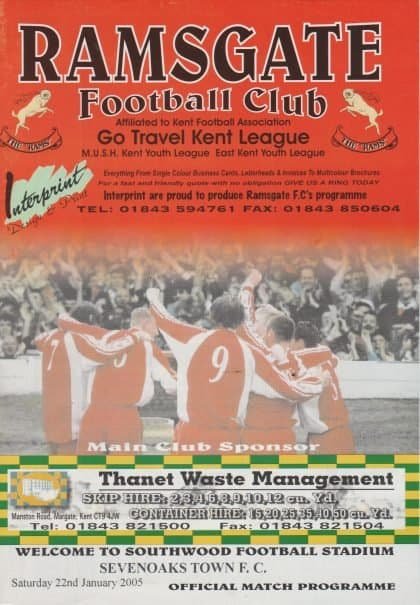 Ramsgate Athletic v Sevenoaks Town  22-Jan-2005