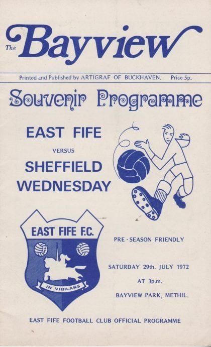 East Fife v Sheffield Wednesday 29-Jul-1972